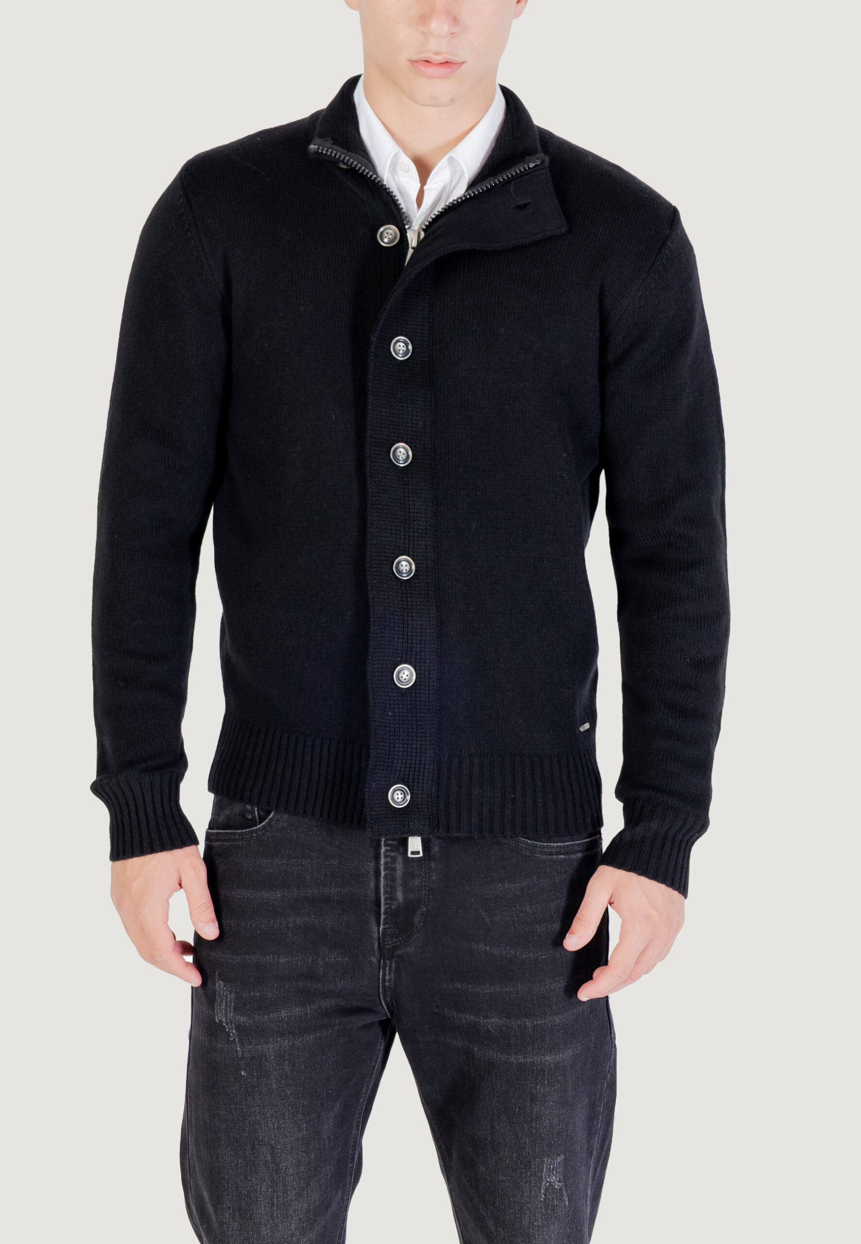 Maglione Gianni Lupo maglieria casual Nero - Foto 5