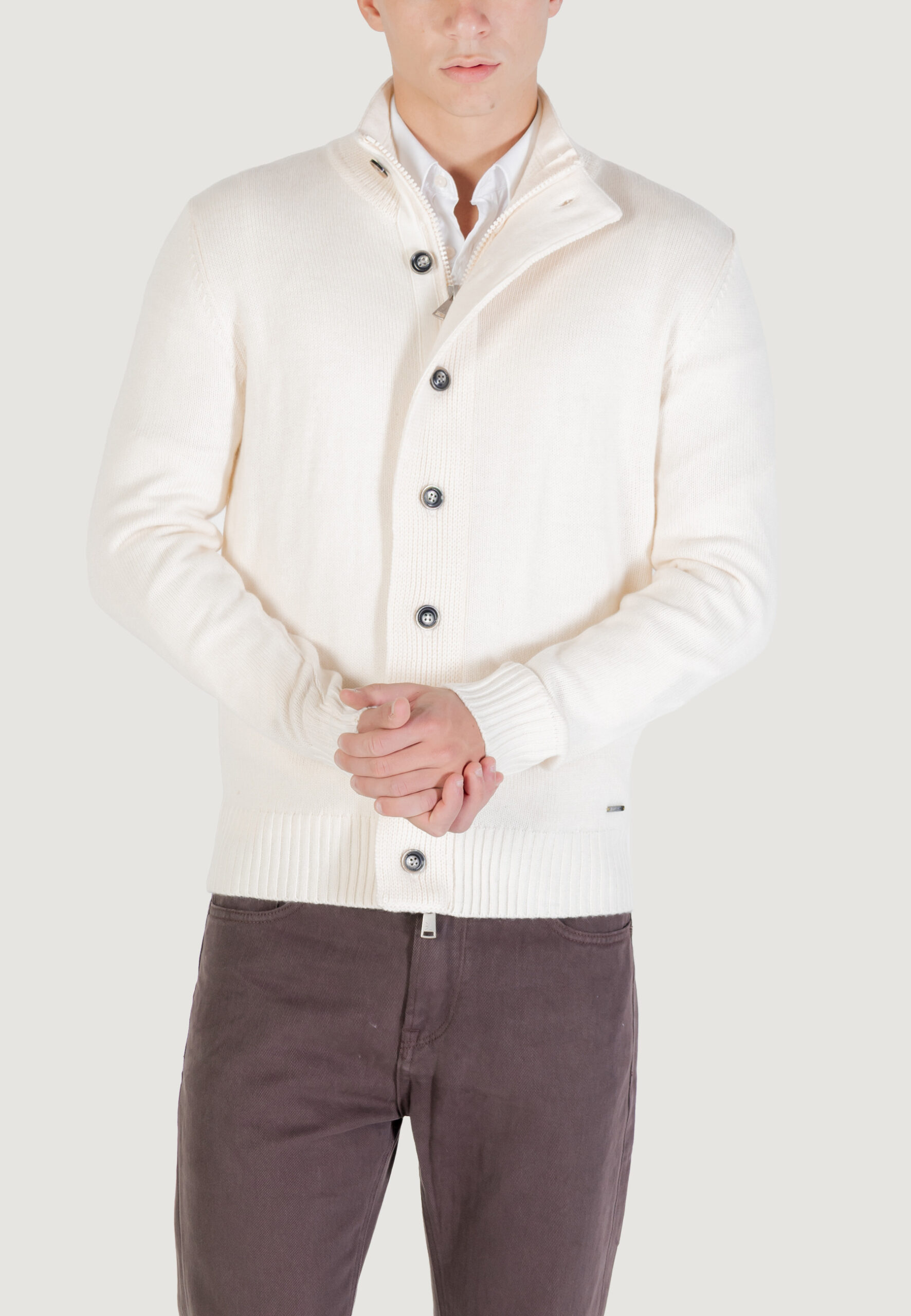 Maglione Gianni Lupo maglieria casual Panna - Foto 5