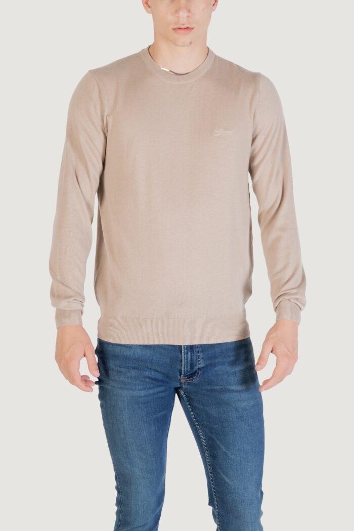 Maglione Guess daniel cn ls basic swtr Beige chiaro