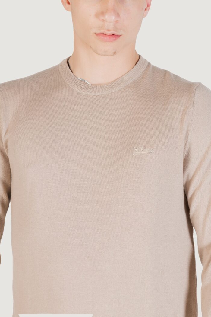 Maglione Guess daniel cn ls basic swtr Beige chiaro