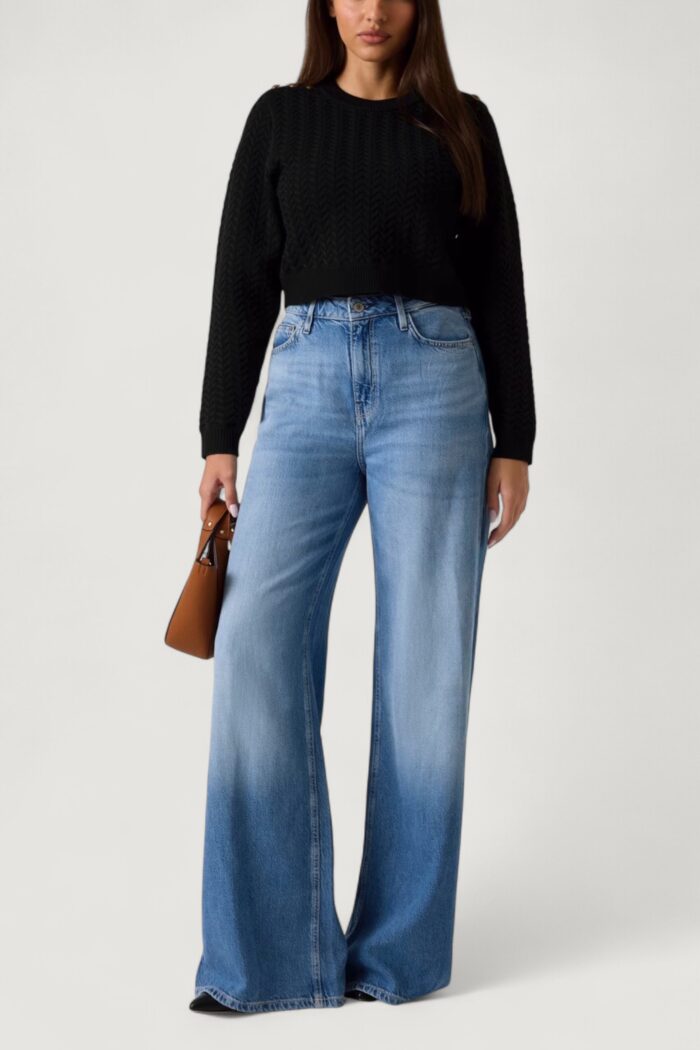 Maglione Guess ls cn logo button reona swtr Nero