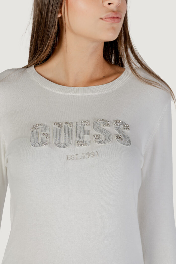 Maglione Guess ls cn reyna logo swtr Panna
