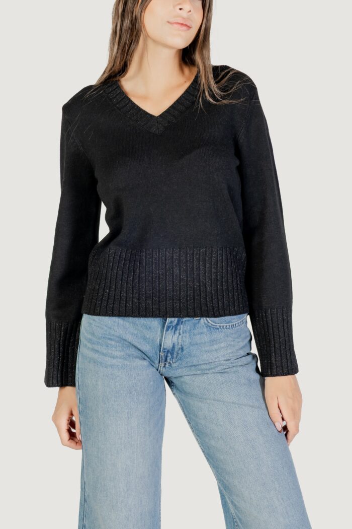 Maglione Jacqueline de Yong jdyprime lurex life l/s v-neck pull knt Nero