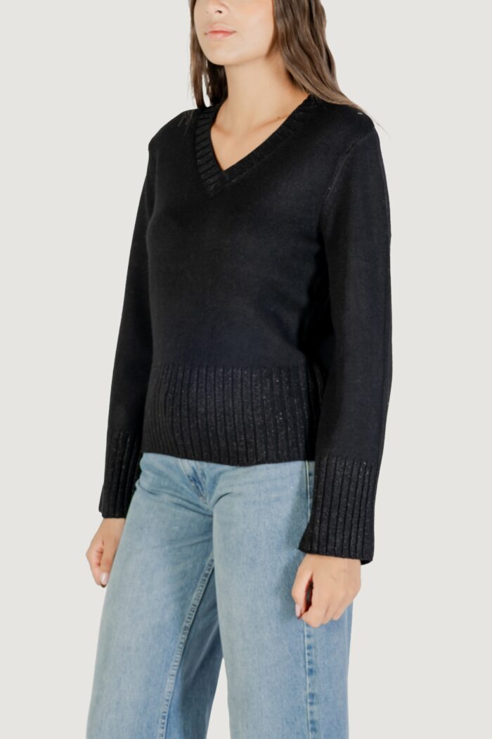 Maglione Jacqueline de Yong jdyprime lurex life l/s v-neck pull knt Nero