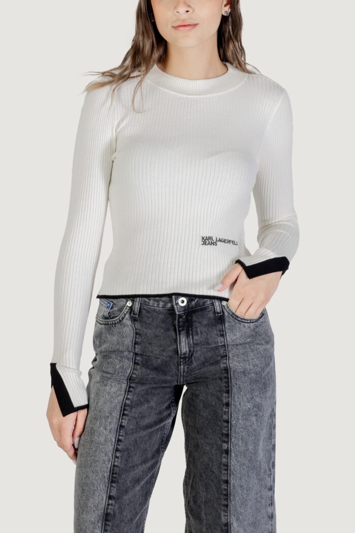 Maglione Karl Lagerfeld Jeans klj mock neck sweater Panna