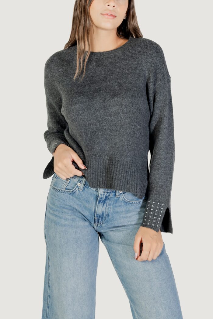 Maglione Only onlohio ls o-neck bling pullover knt Grigio Scuro