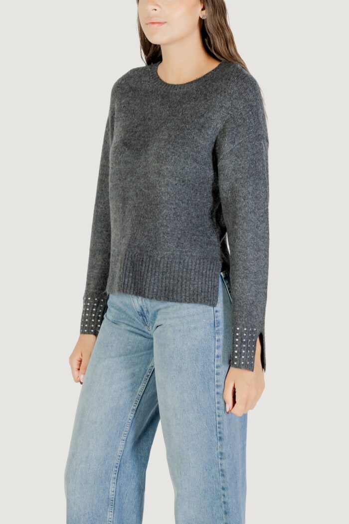 Maglione Only onlohio ls o-neck bling pullover knt Grigio Scuro