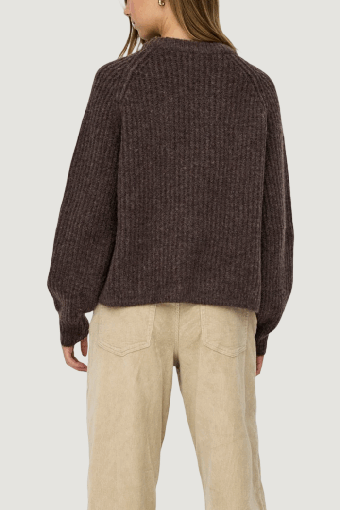 Maglione Only onlgila life ls structure o-neck bf knt Marrone Scuro