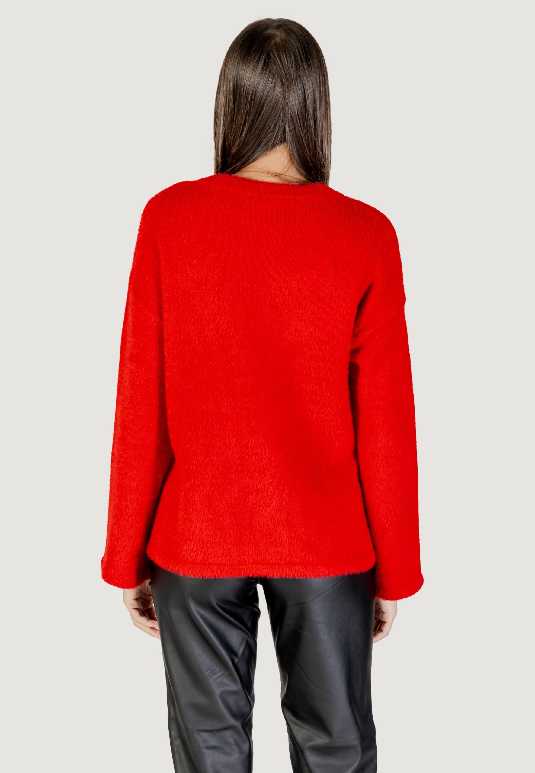 Maglione Only onlpetra ls loose o-neck cc knt Rosso - Foto 4