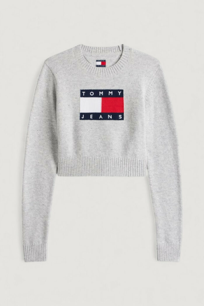 Maglione Tommy Hilfiger Jeans tjw sparkle flag swe Grigio Chiaro