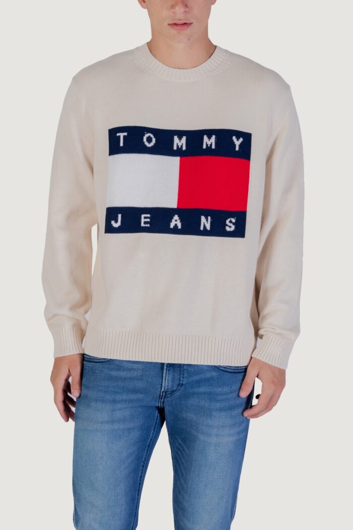 Maglione Tommy Hilfiger Jeans tjm reg melange flag Panna