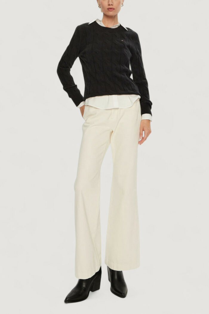 Maglione Tommy Hilfiger soft wool cable c-nk Nero