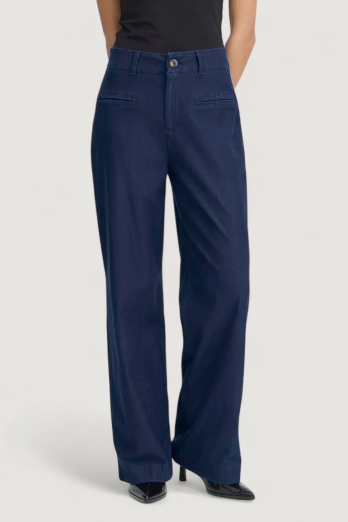 Pantaloni a palazzo ICHI ihkate denim pa Dark Blue Denim