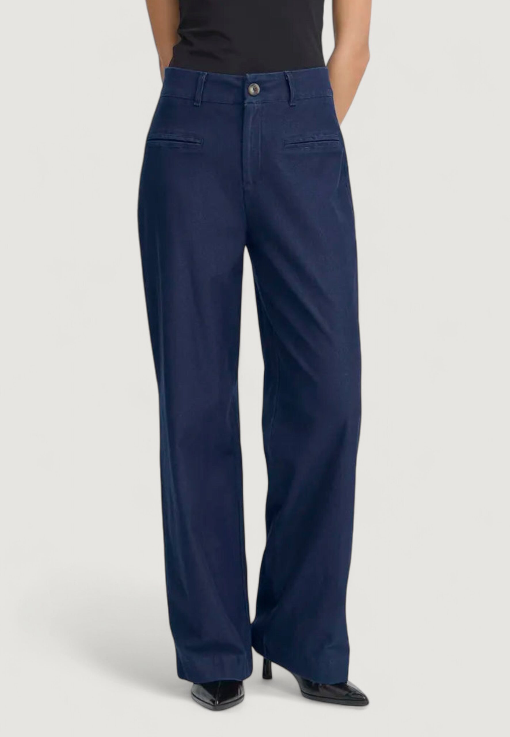 Pantaloni a palazzo ICHI ihkate denim pa Dark Blue Denim - Foto 1