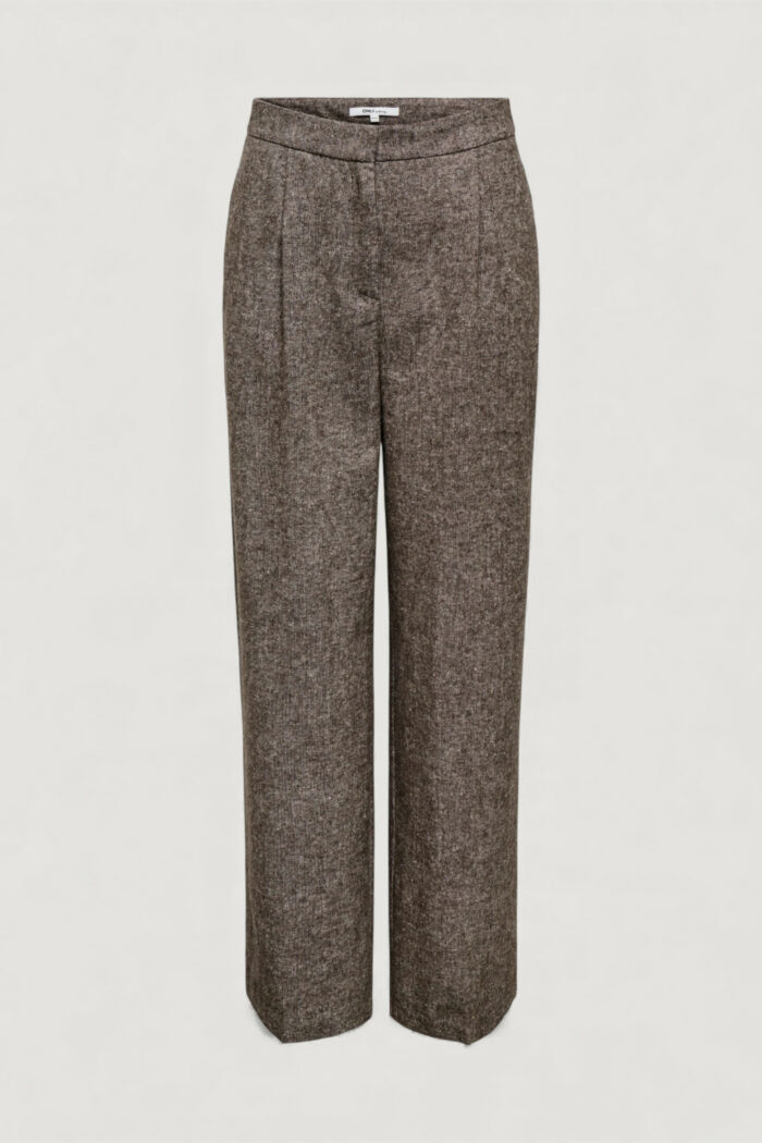 Pantaloni a palazzo Only onlbekka life hw wide wool look pant tlr Marrone
