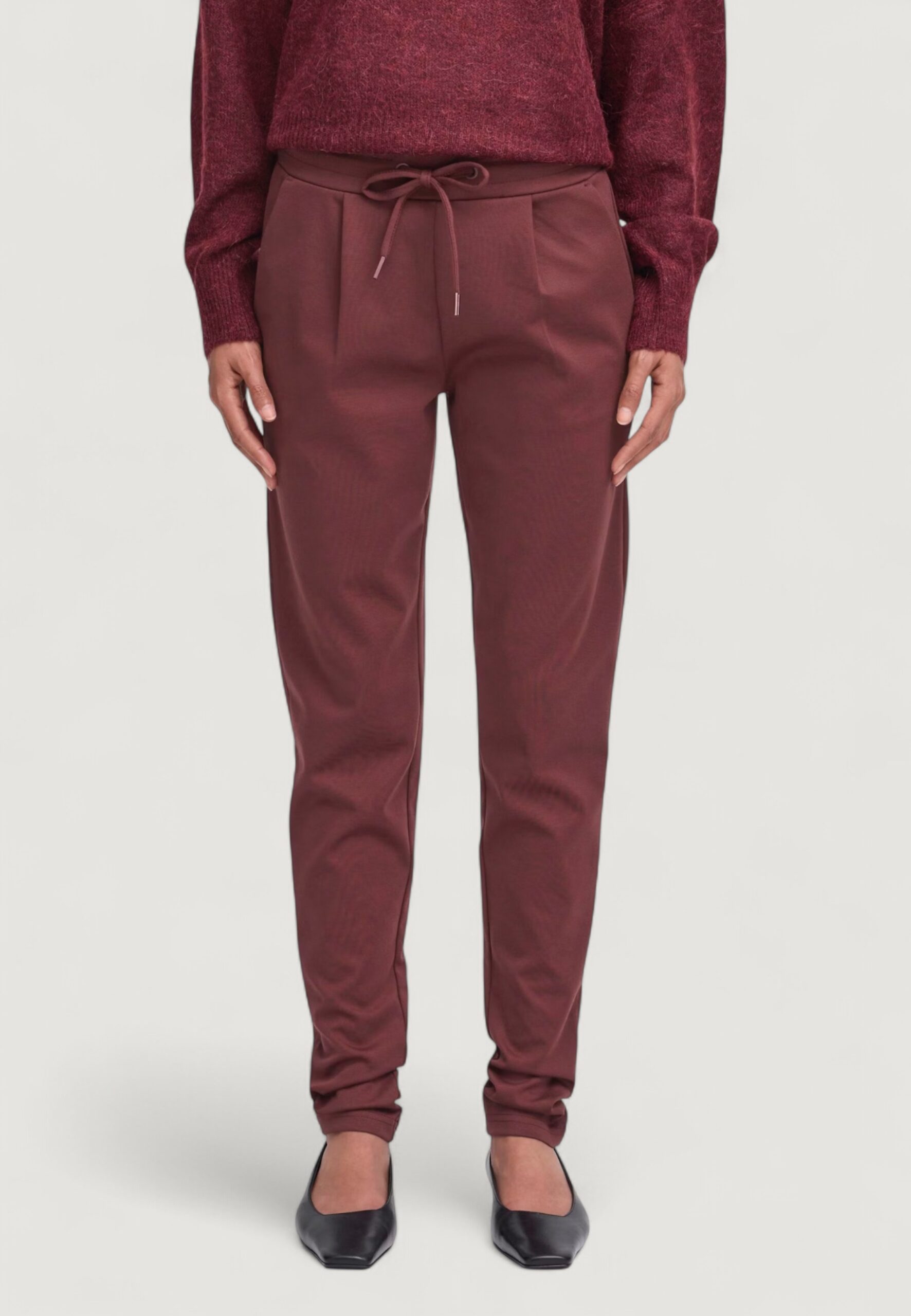 Pantaloni a sigaretta ICHI ihkate pa2 long Bordeaux - Foto 1