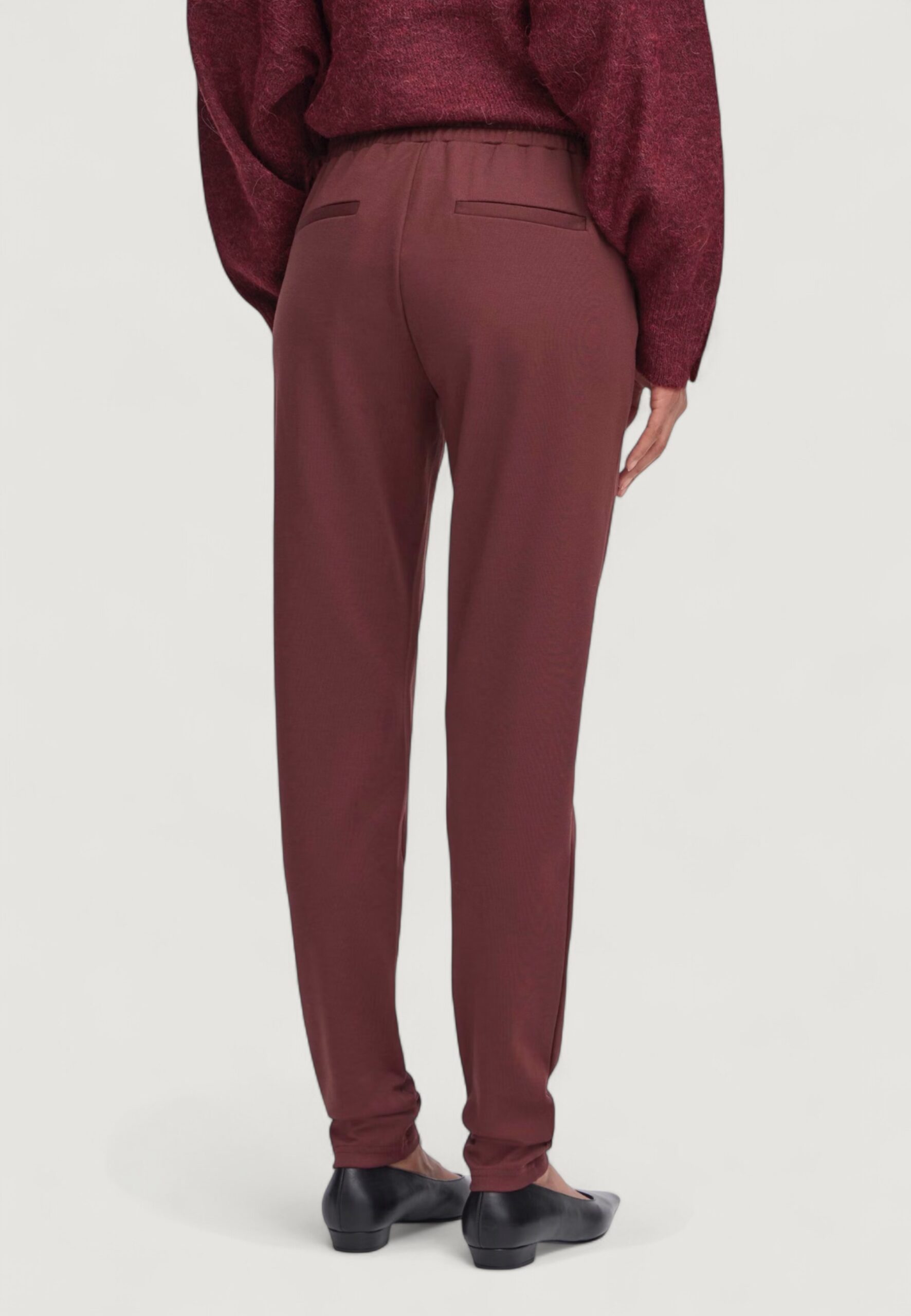 Pantaloni a sigaretta ICHI ihkate pa2 long Bordeaux - Foto 4