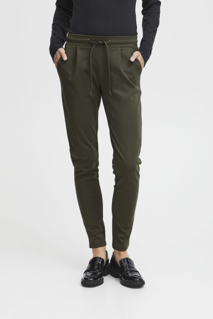 Pantaloni a sigaretta ICHI ihkate pa2 long Verde Oliva