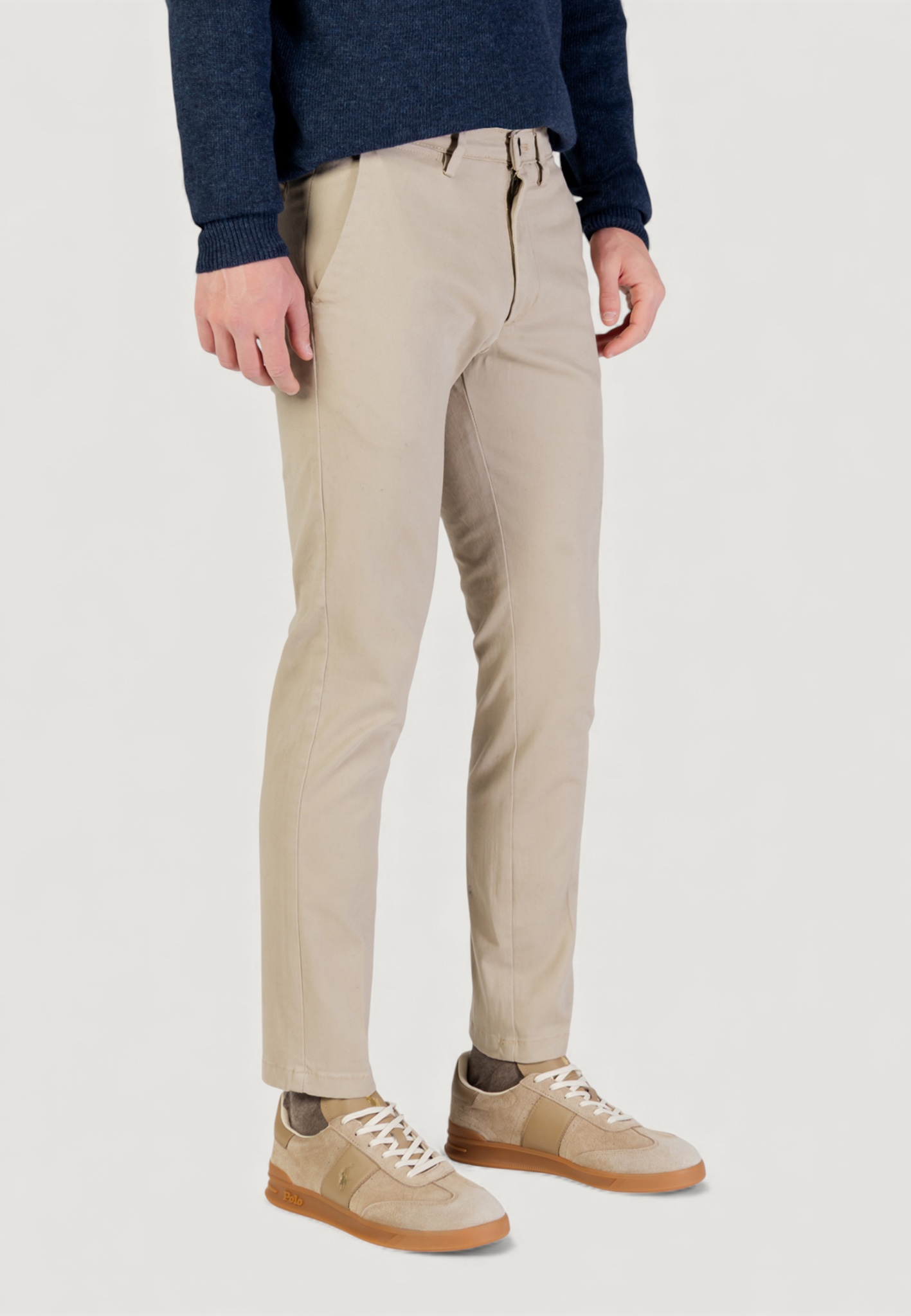 Pantaloni slim Borghese chino - slim fit Beige chiaro - Foto 3