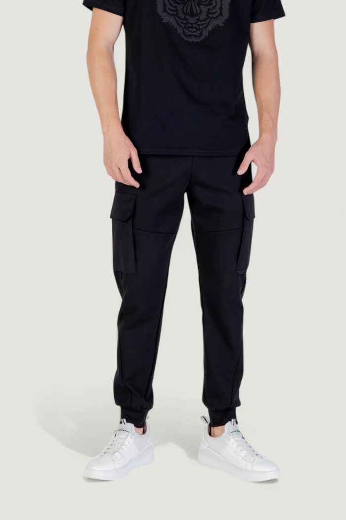 Pantaloni sportivi Antony Morato regular fit with logoed rubber flag Nero