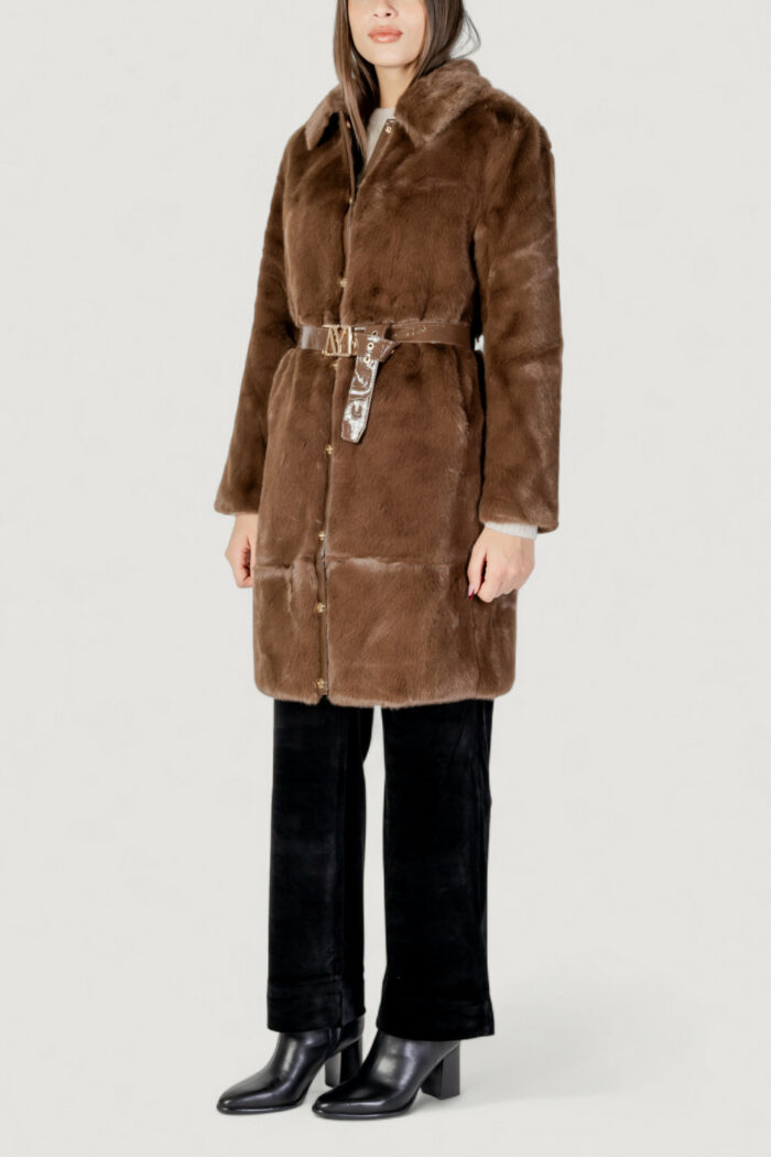 Pelliccia ecologica AYFEE giacca lunga fake fur Marrone