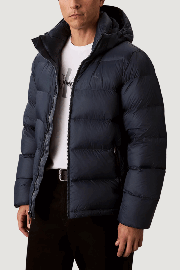 Piumino Calvin Klein Jeans ls nylon zip off hoo Blu
