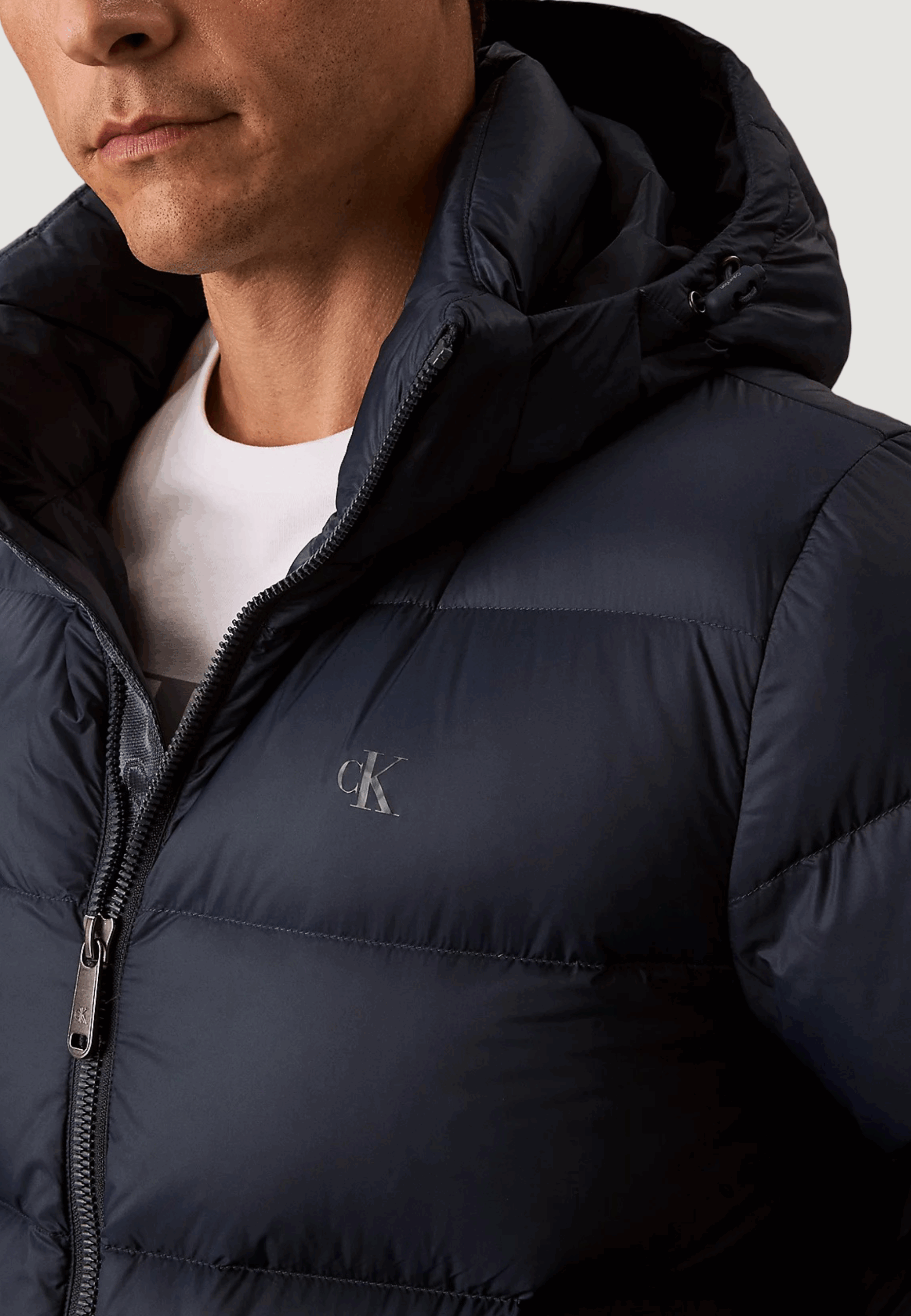 Piumino Calvin Klein Jeans ls nylon zip off hoo Blu - Foto 3