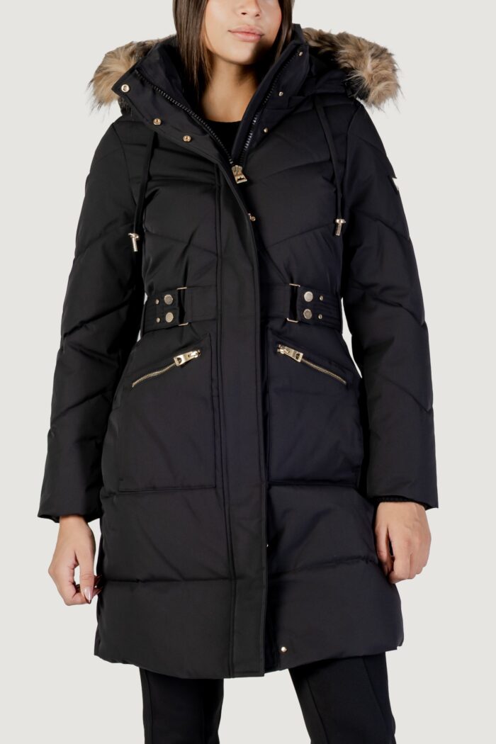 Piumino Guess fatema  belted puffer Nero