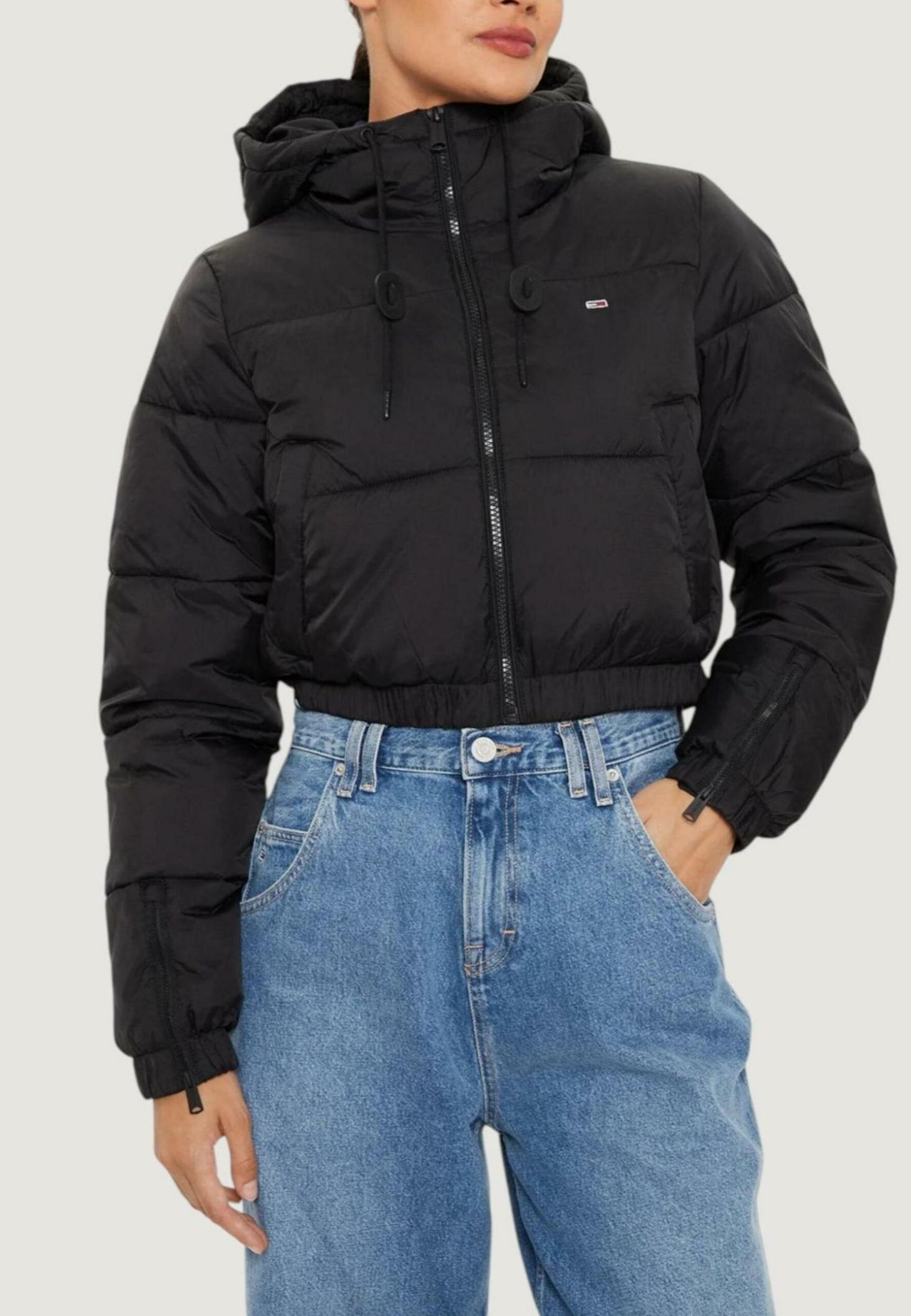 Piumino Tommy Hilfiger Jeans tjw crp hooded puffe Nero - Foto 1