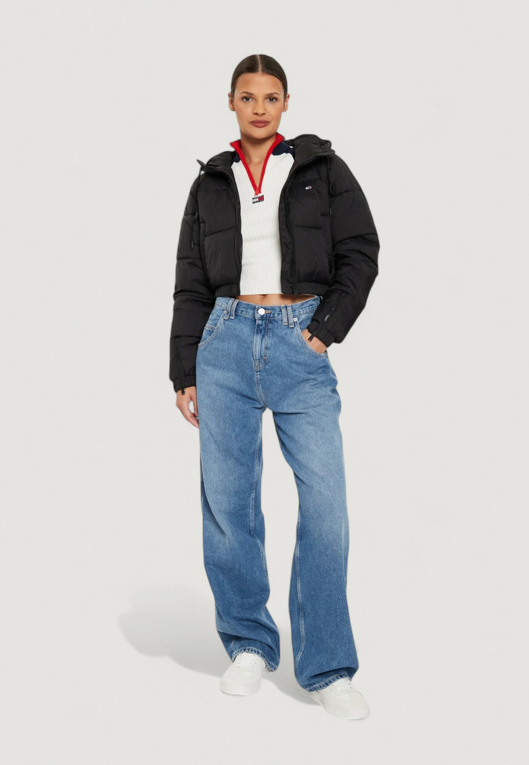 Piumino Tommy Hilfiger Jeans tjw crp hooded puffe Nero - Foto 5