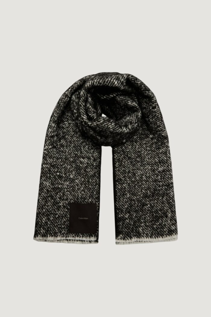 Sciarpa Calvin Klein concrete blanket Nero – Bianco