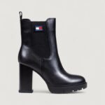 Stivali Tommy Hilfiger Jeans tjw leather heel - imballo originale danneggiato - prodotto integro Nero - Foto 1
