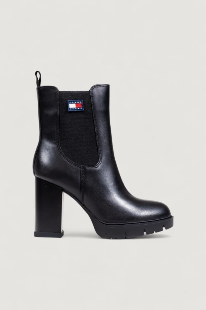 Stivali Tommy Hilfiger Jeans tjw leather heel – imballo originale danneggiato – prodotto integro Nero
