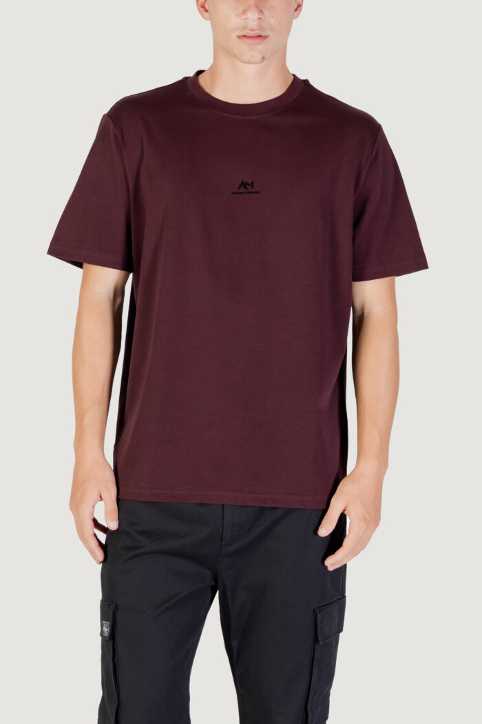 T-shirt Antony Morato relaxed with rubber flock logo print Bordeaux