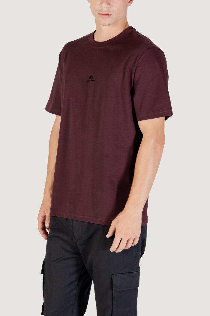 T-shirt Antony Morato relaxed with rubber flock logo print Bordeaux