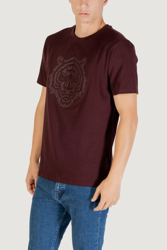 T-shirt Antony Morato stuttgart regular fit with prism shape rubber tiger print Bordeaux