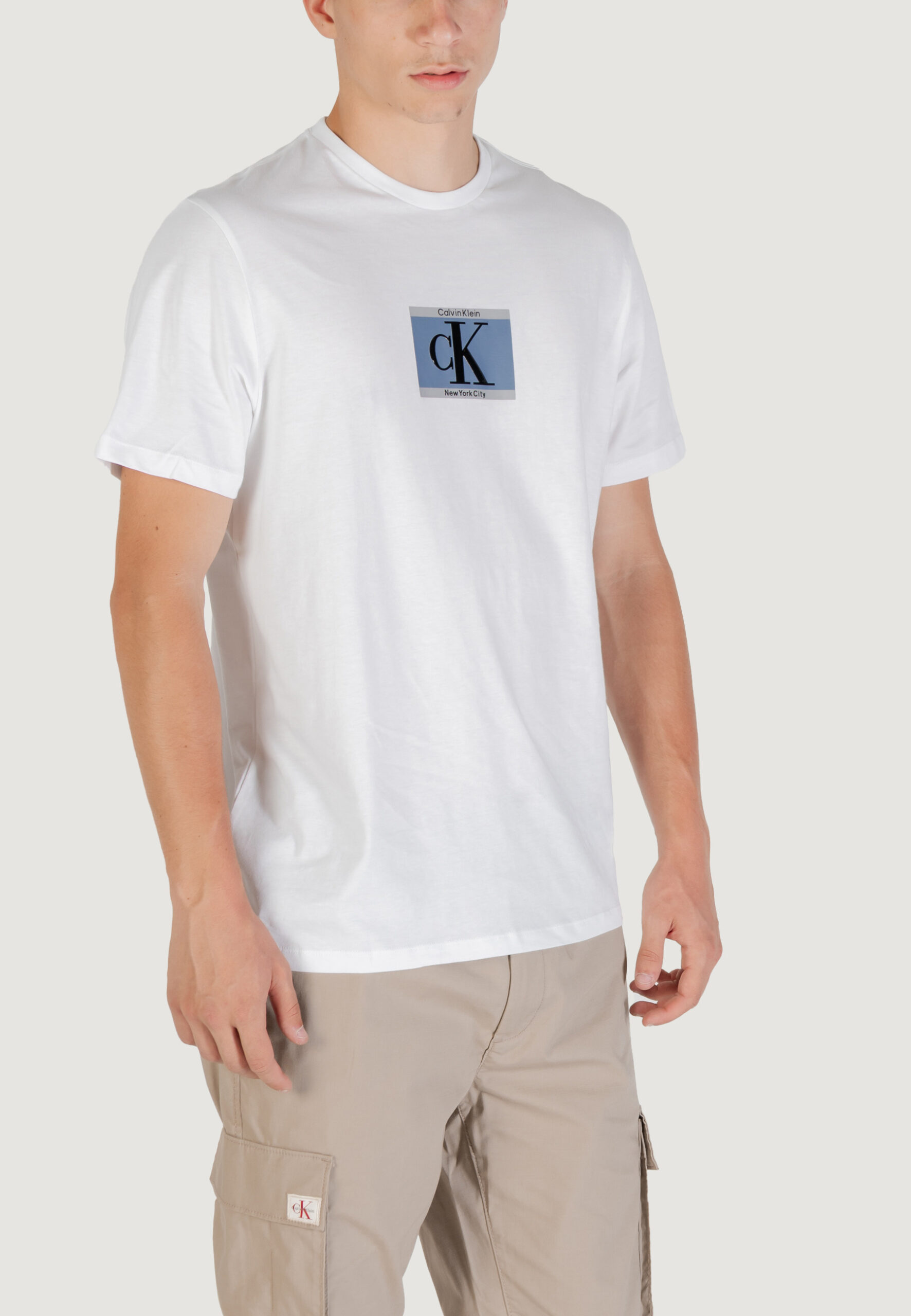 T-shirt Calvin Klein ss 30s eu sp ck box Bianco - Foto 3