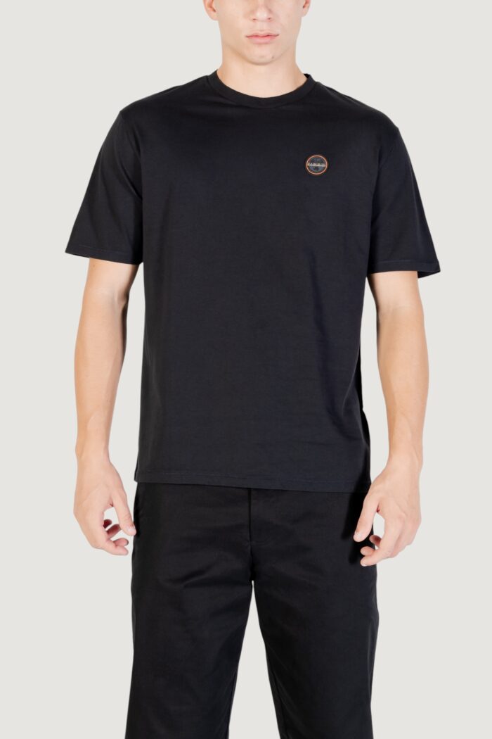 T-shirt Napapijri s-badge ss 1 Nero
