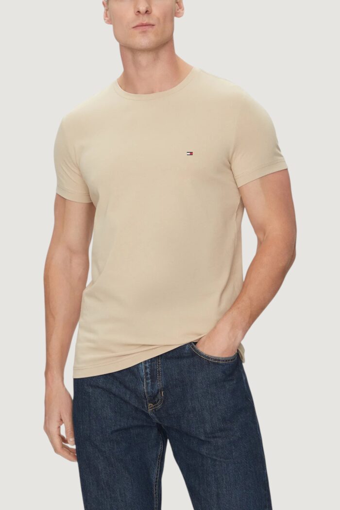 T-shirt Tommy Hilfiger stretch slim fit tee Beige chiaro