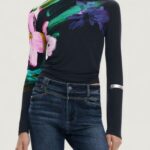 T-shirt manica lunga Desigual ts_lena Nero - Foto 1