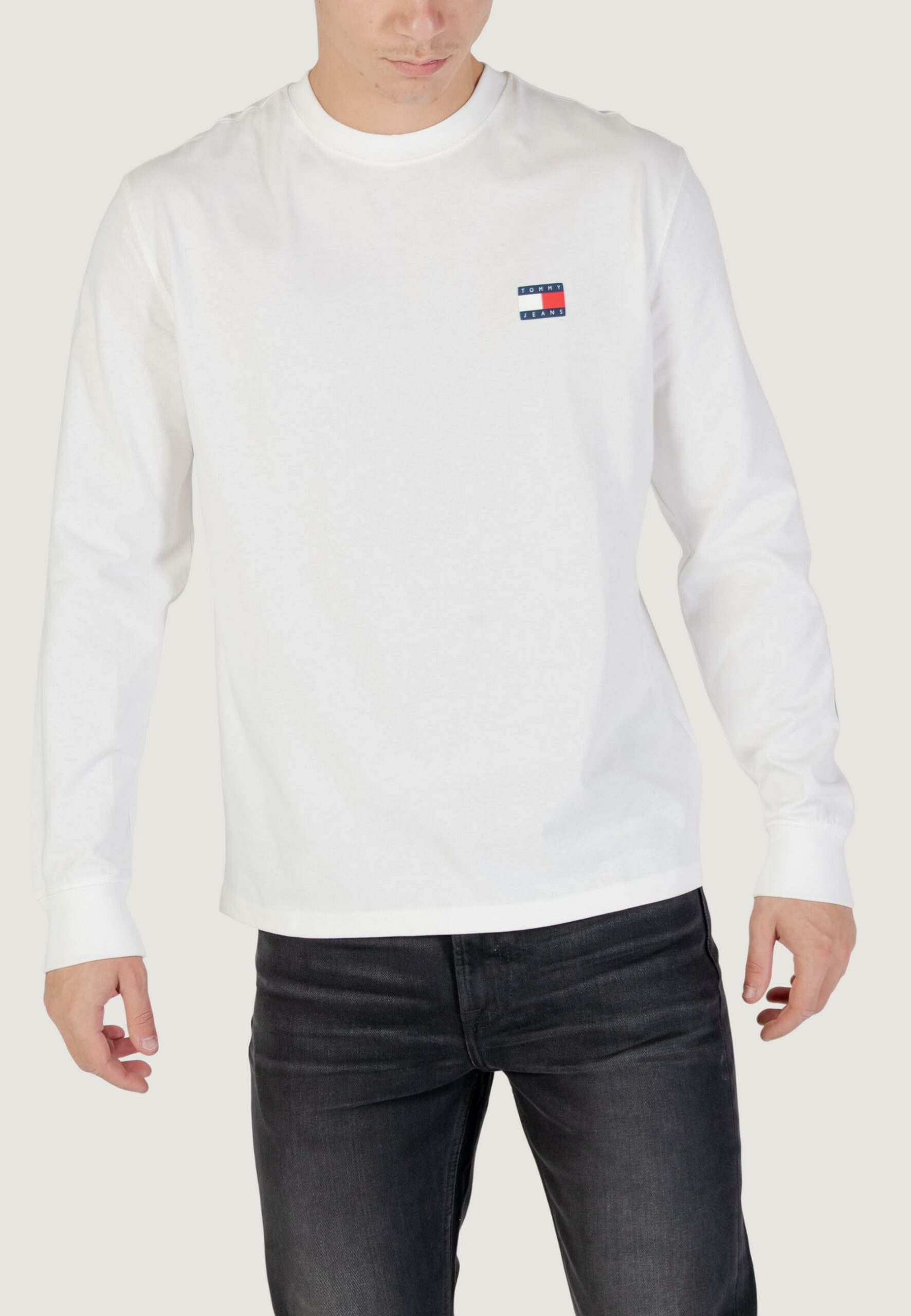 T-shirt manica lunga Tommy Hilfiger Jeans tjm reg pop col nw c Panna - Foto 1