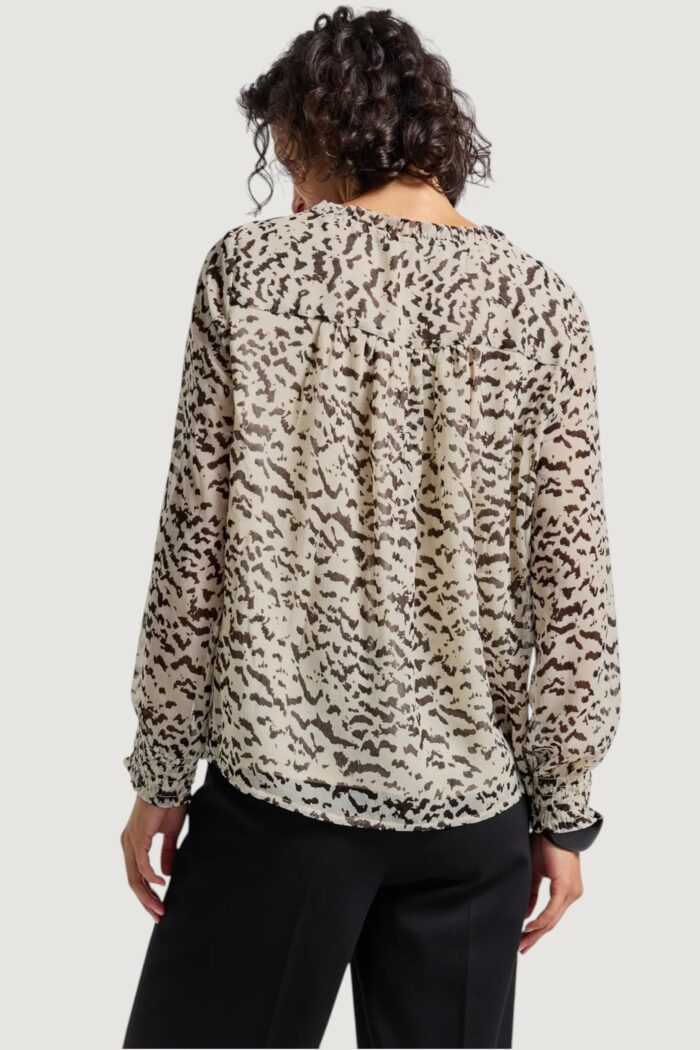 Bluse manica lunga Street One chiffon tunic blouse w smok cuff Crema