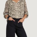 Bluse manica lunga Street One chiffon tunic blouse w smok cuff Crema - Foto 1