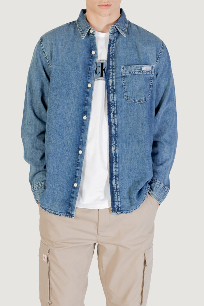 Camicia manica lunga Calvin Klein Jeans casual classic Indigo