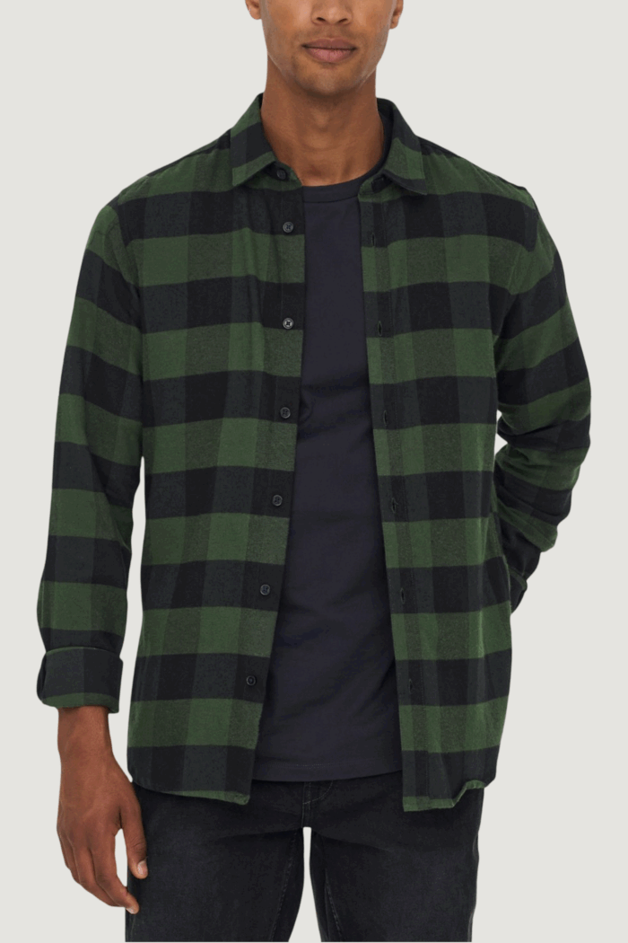Camicia manica lunga Only & Sons onsgudmund ls checked shirt noos  Forest