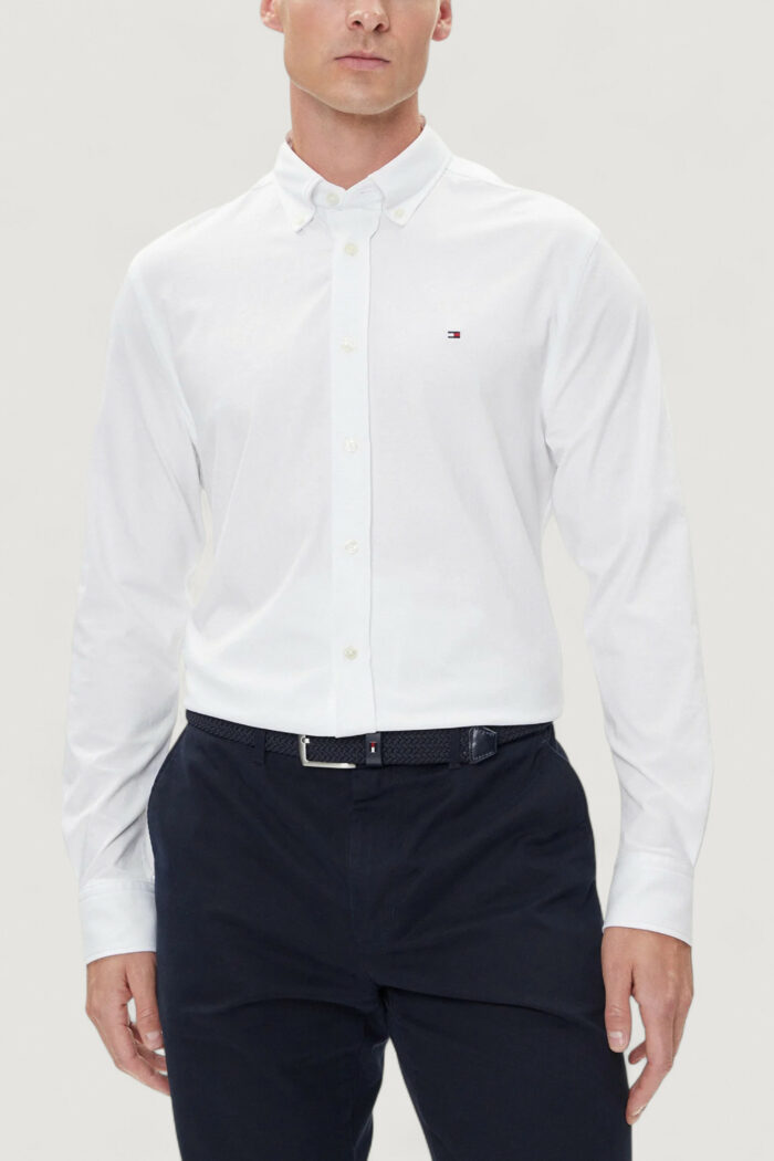 Camicia manica lunga Tommy Hilfiger performance knit sol Bianco