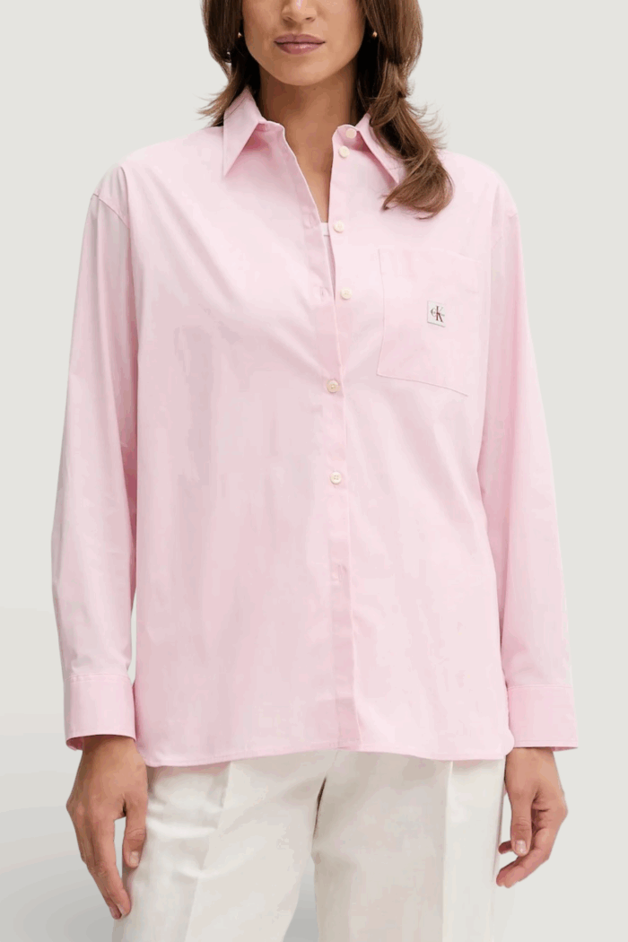 Camicia manica lunga Calvin Klein Jeans poplin relaxed shirt Rosa