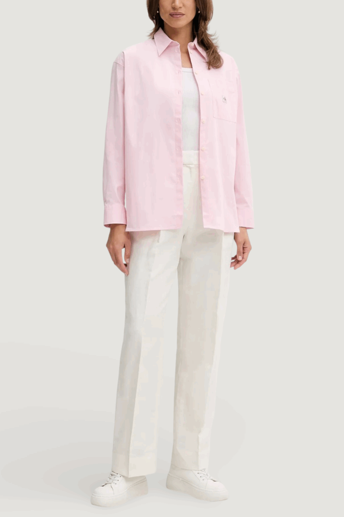 Camicia manica lunga Calvin Klein Jeans poplin relaxed shirt Rosa