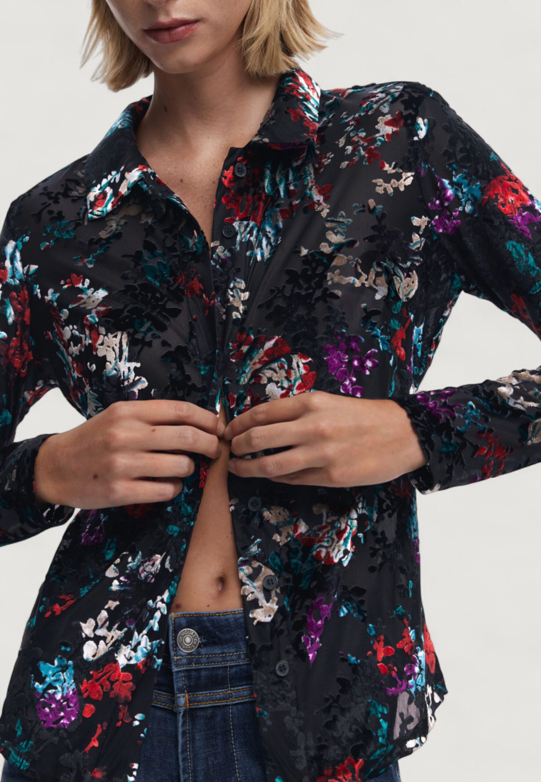 Camicia manica lunga Desigual ts_oporto Nero - Foto 4