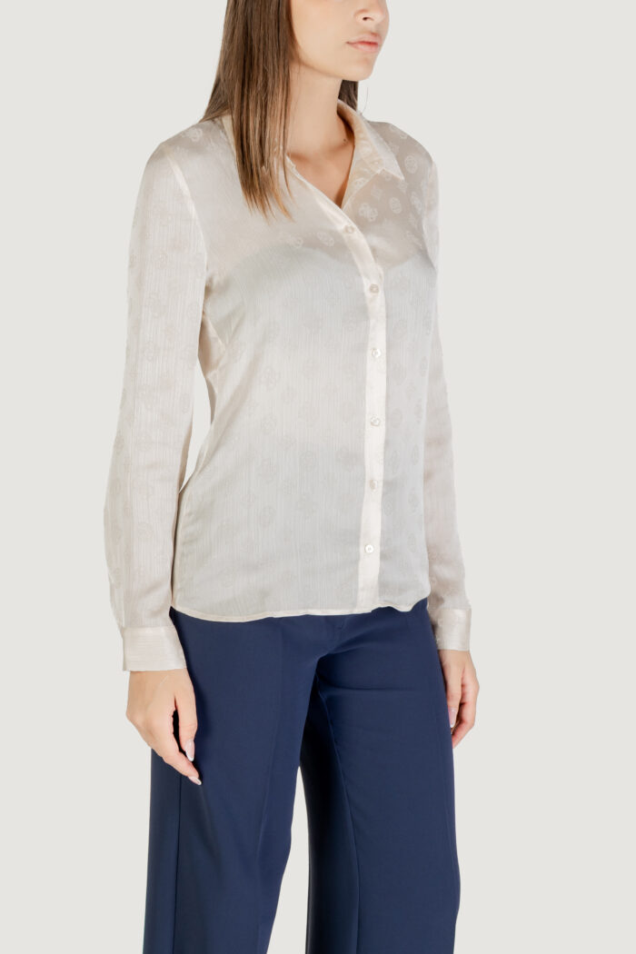 Camicia manica lunga Guess ls marthe logo shirt Avorio